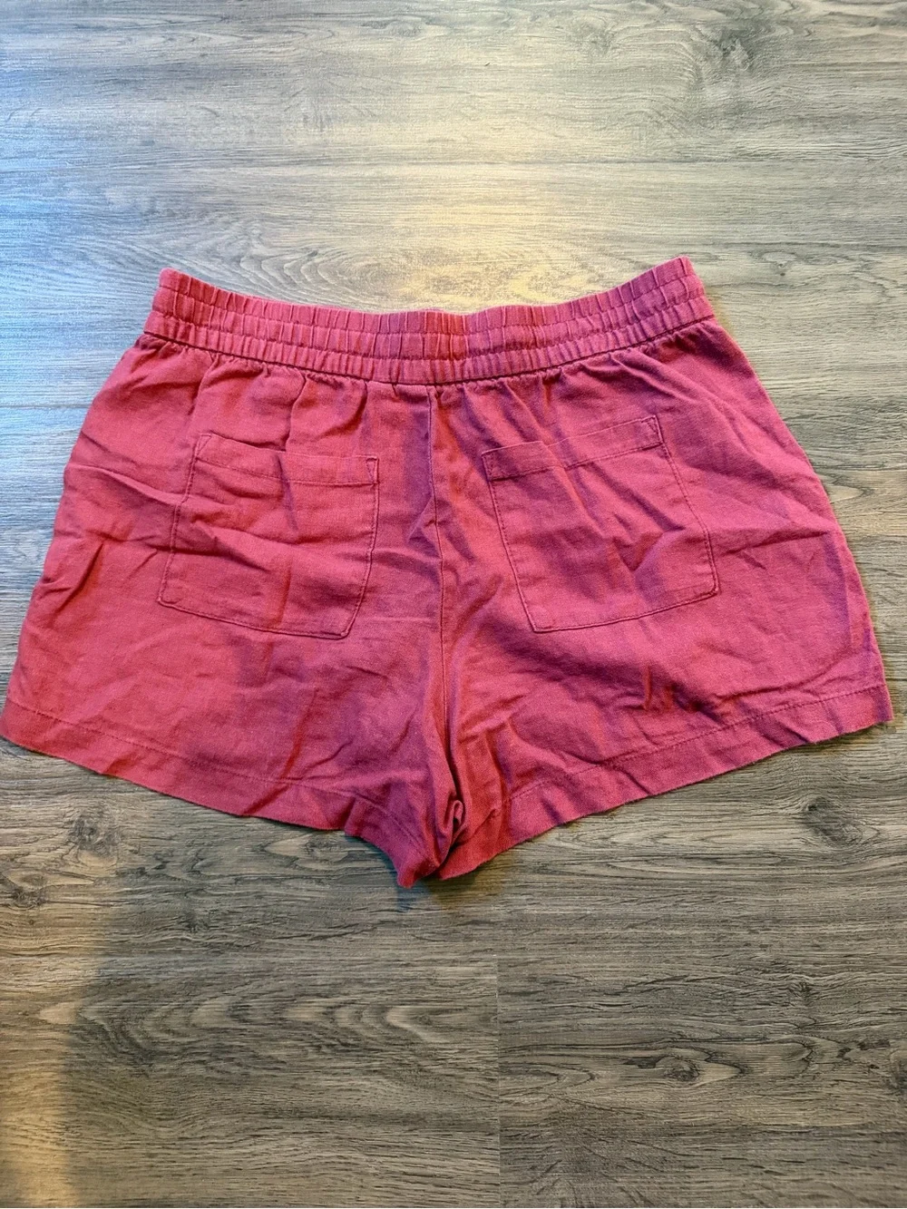 2 Gap Women's Small Shorts Lot Pull On Elastic Drawstring Linen Blend Red Black